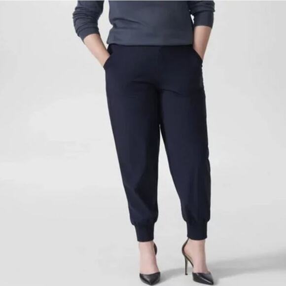 NWT Universal Standard Minton Wool Suiting Jogger Pants Navy Blue Women's 12 - Picture 2 of 12